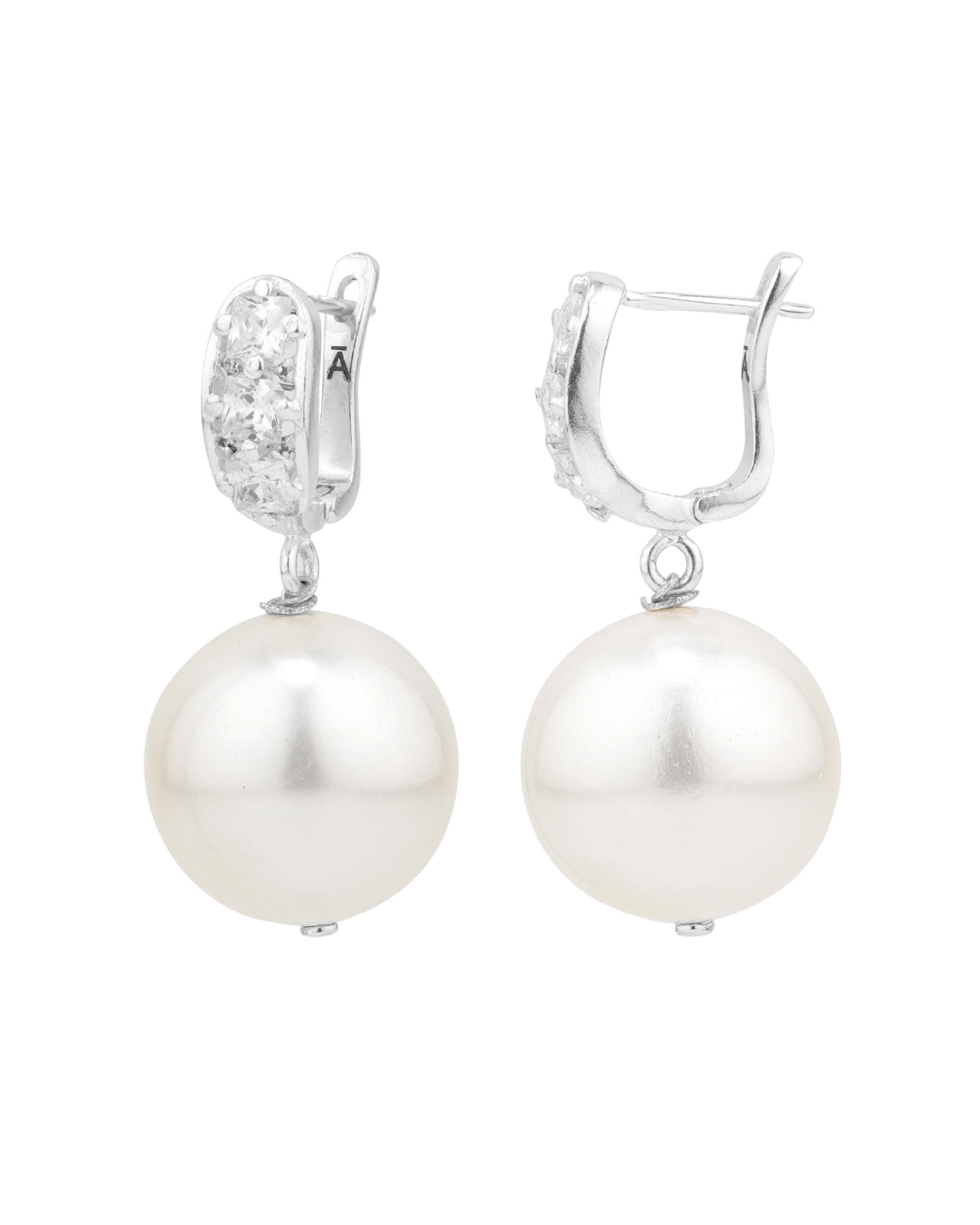 Glam Hoops - Silver (White Pearl)