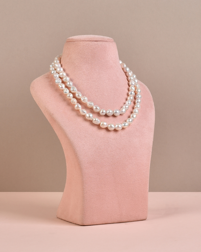 White Baroque Pearl Necklace - Anaash