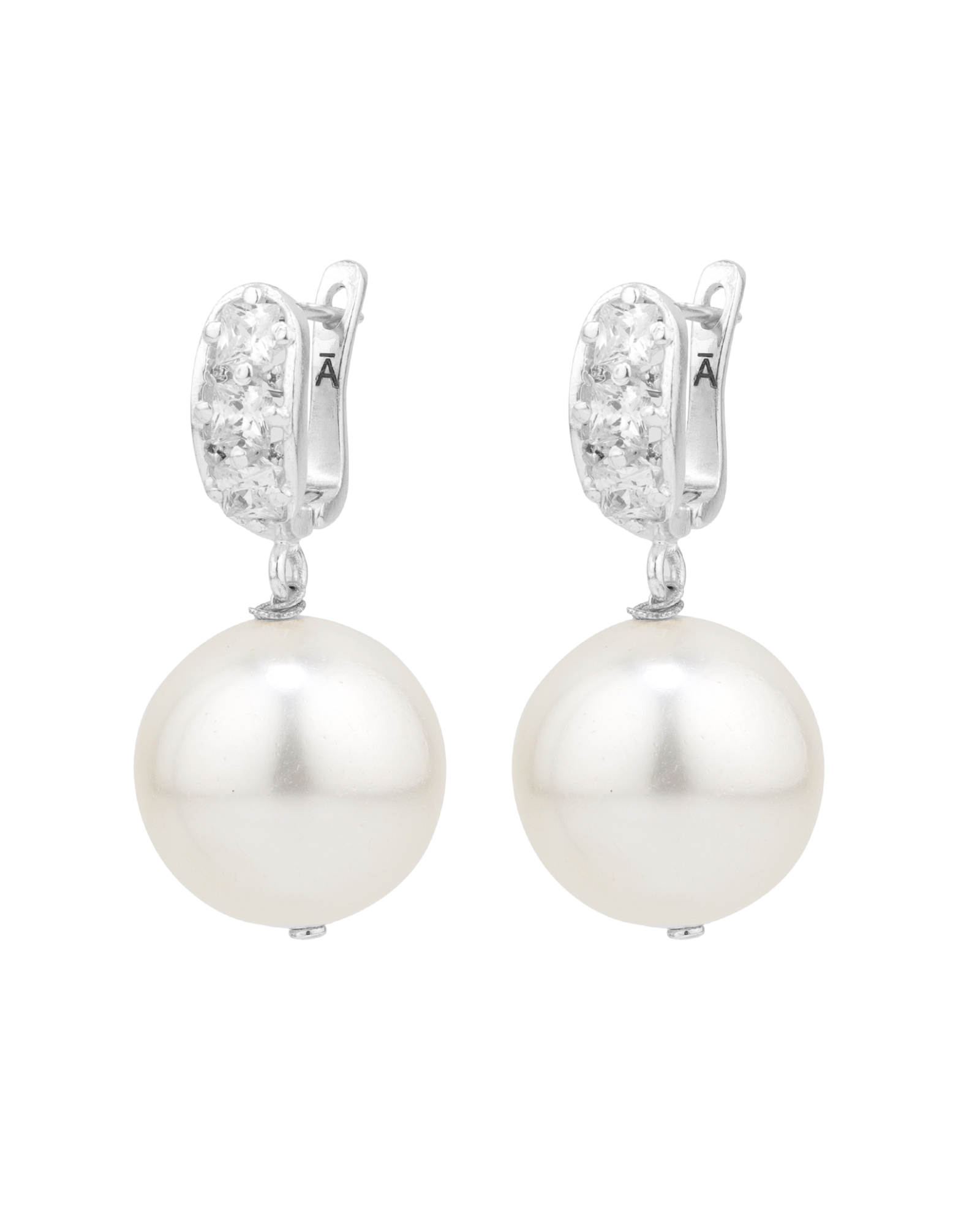 Glam Hoops - Silver (White Pearl)