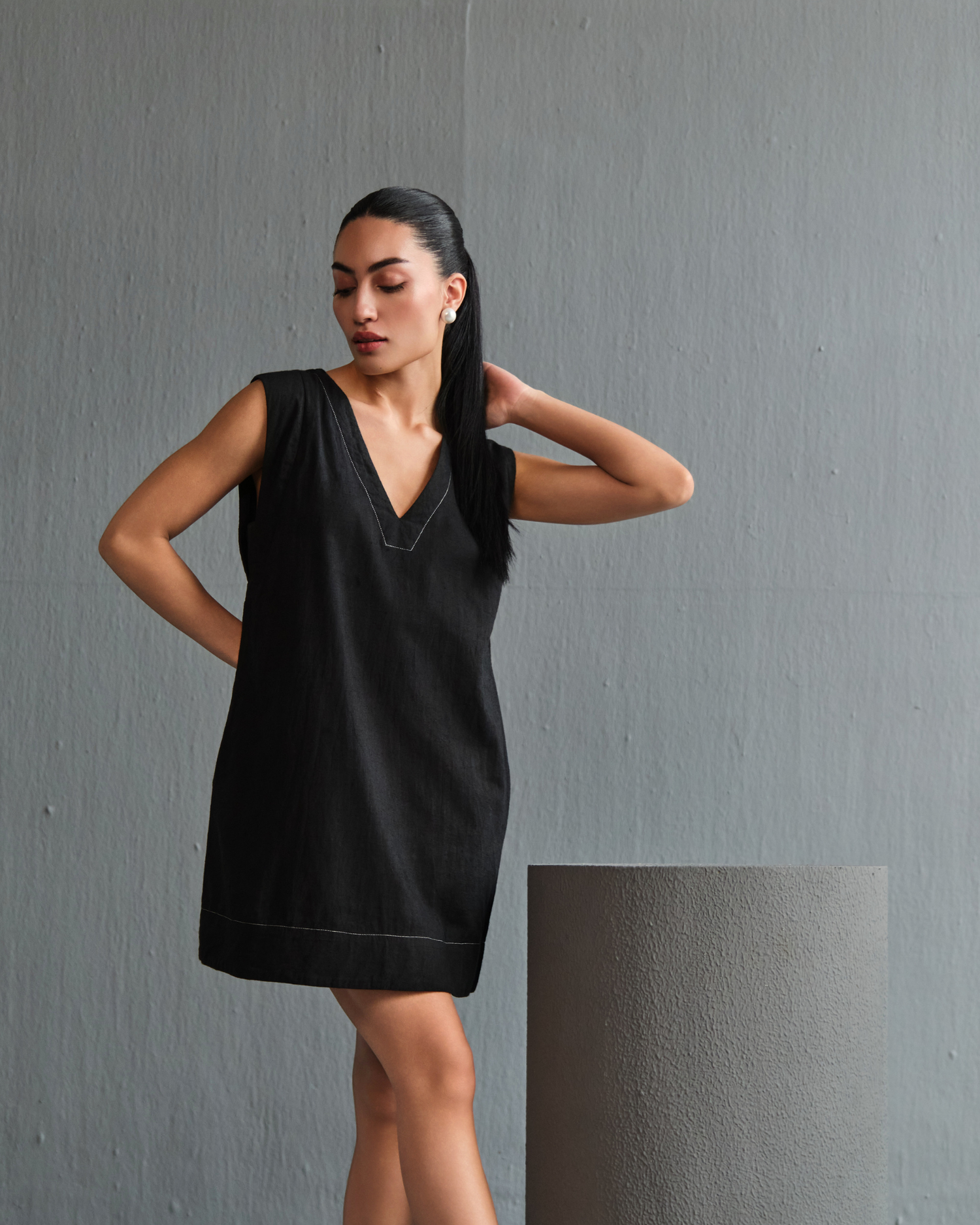 Aur Shift Dress - Noir