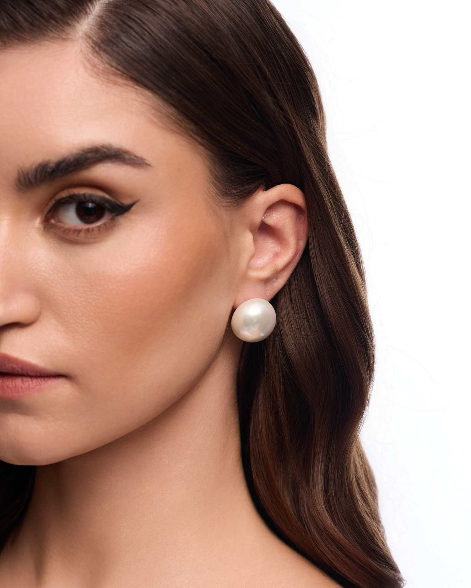 20mm Pearl Studs - White