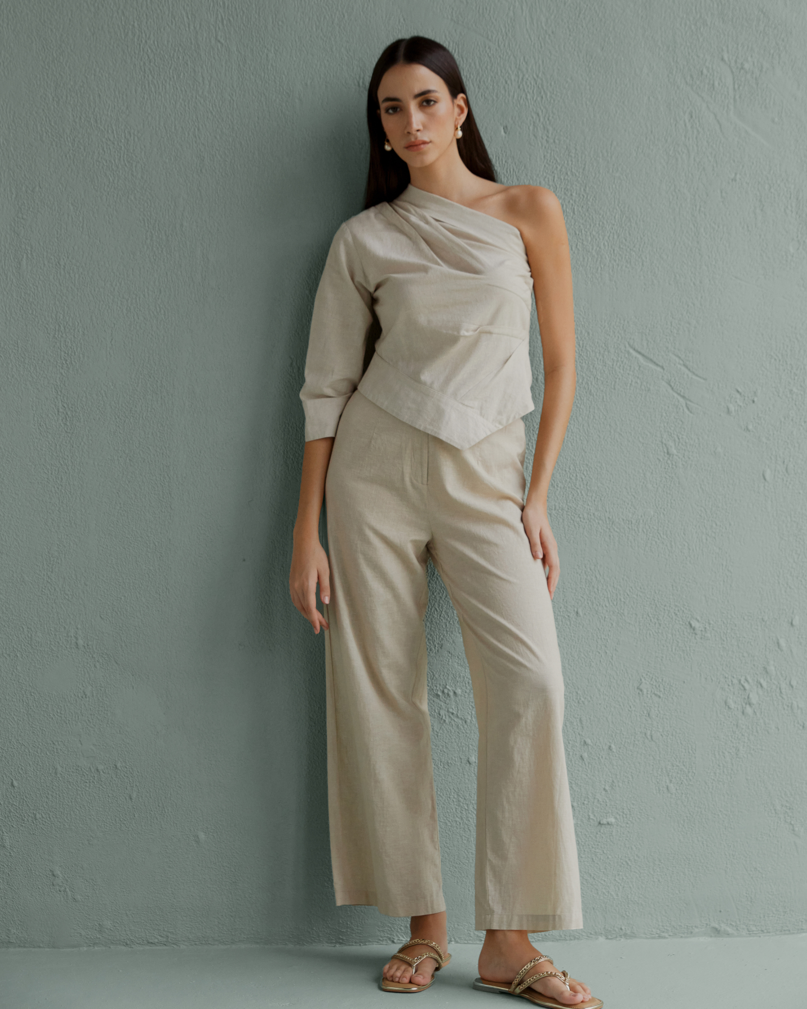 Classic Linen Pants - Taupe