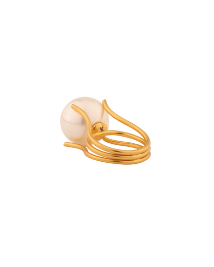 Solitaire Pearl Ring