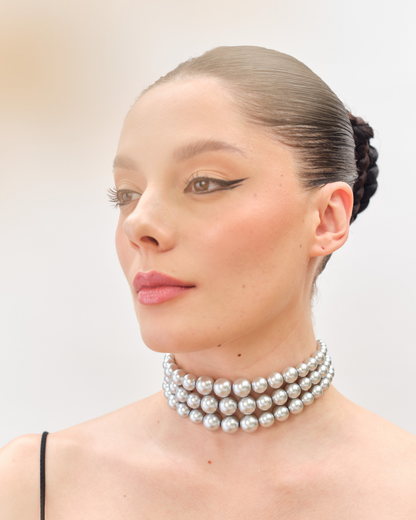 Graded Silver Pearl Choker