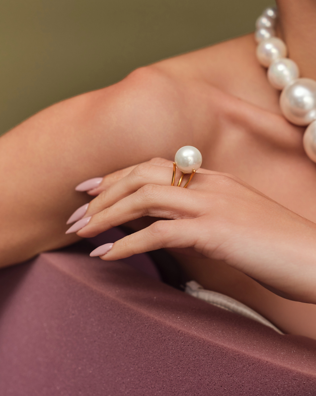 Solitaire Pearl Ring