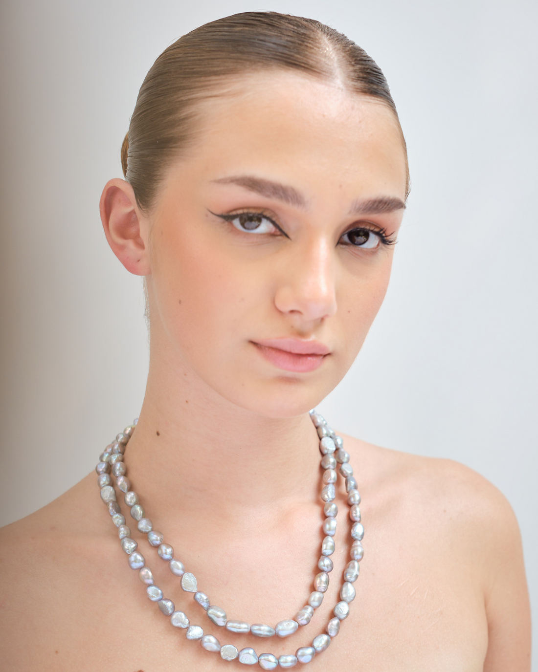 Silver Baroque Pearl Necklace