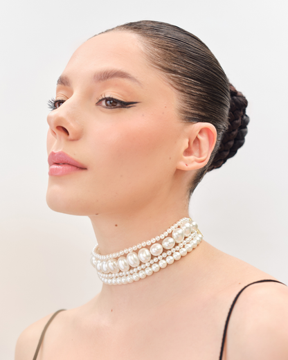 Oval &amp; Round Pearl Choker