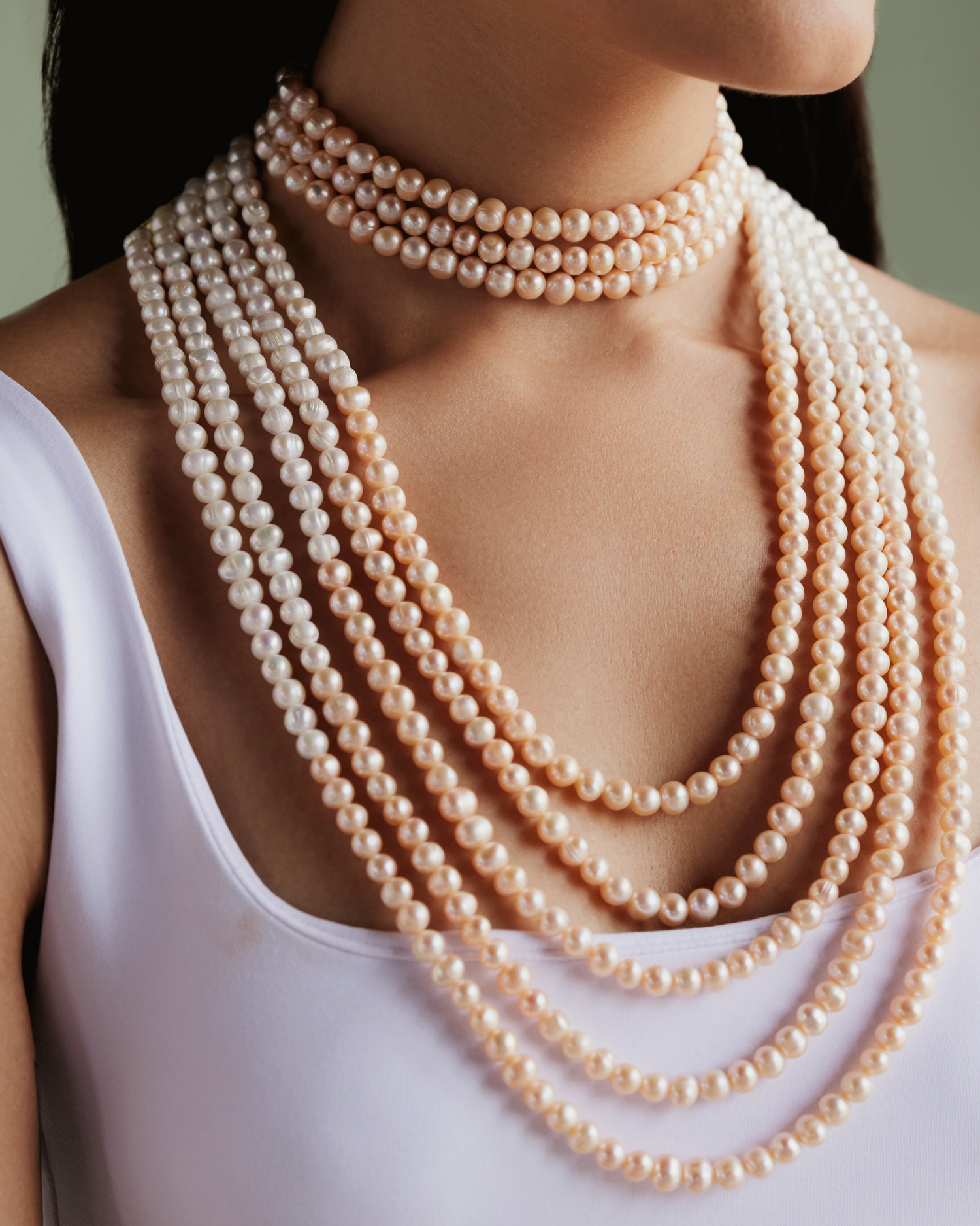 Peach Ombre Layered Necklace