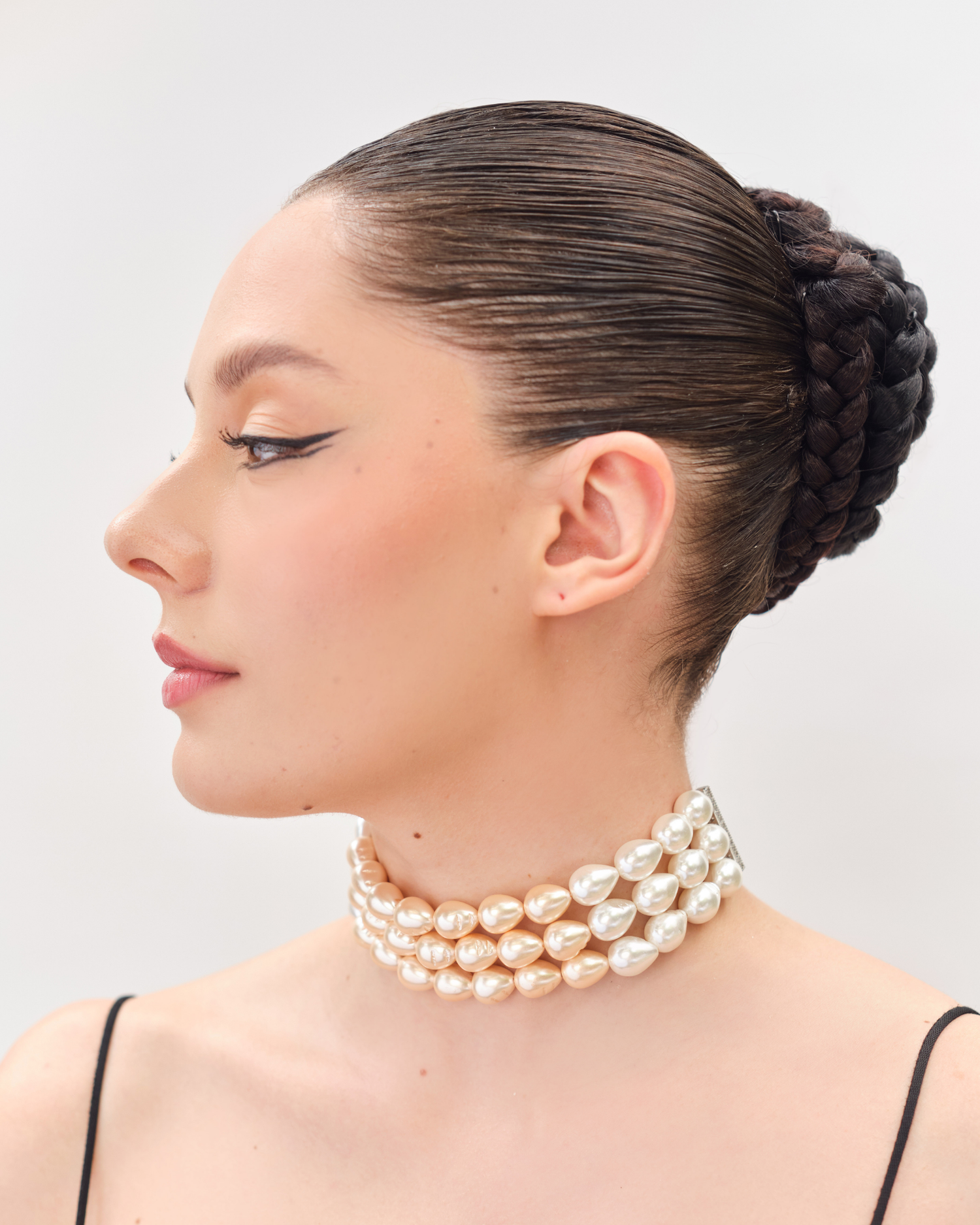 Drops Pearl Choker - Peach