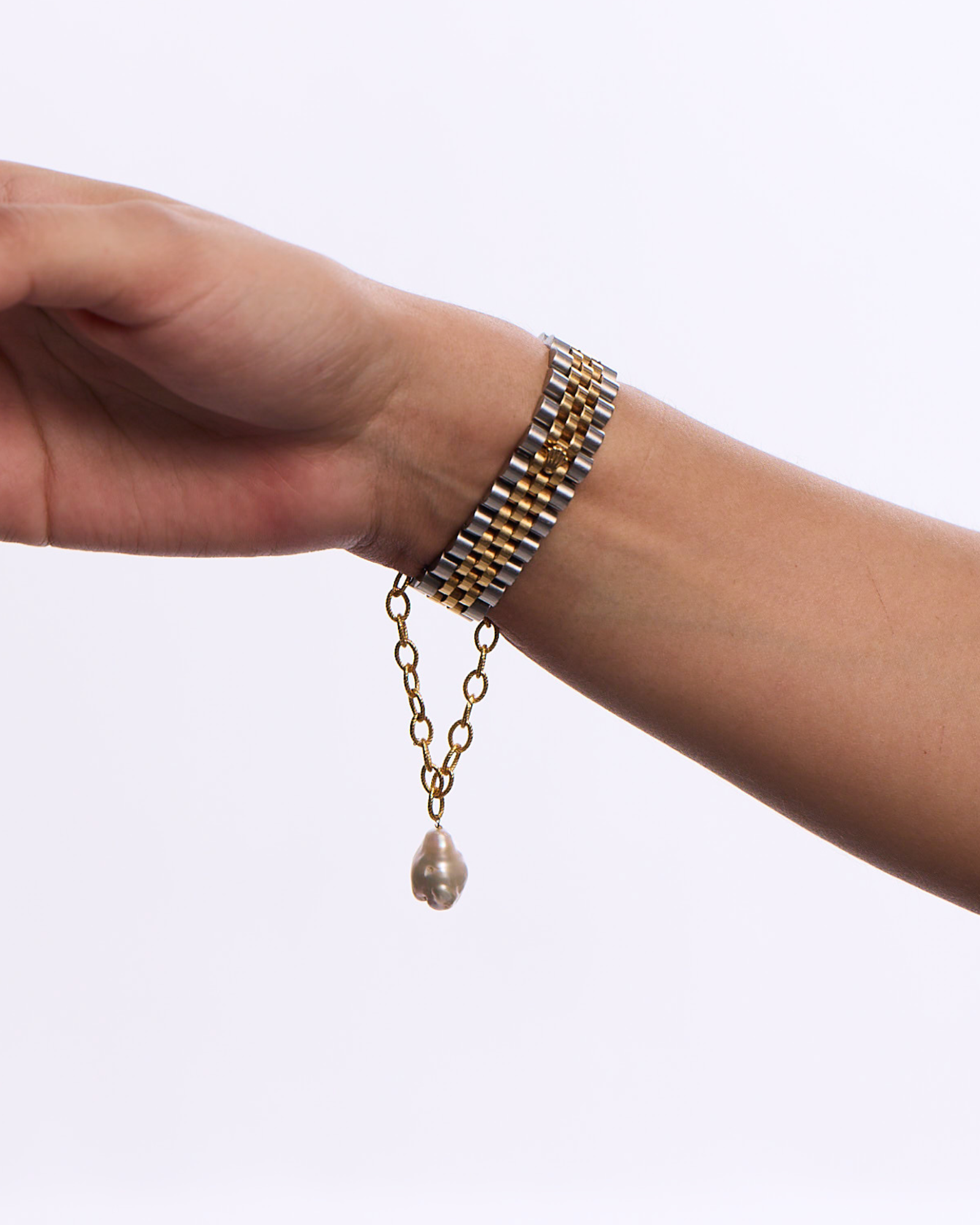 Baroque Linked Pearl Watch Charm