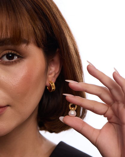 Oyster Baroque Pearl Hoops