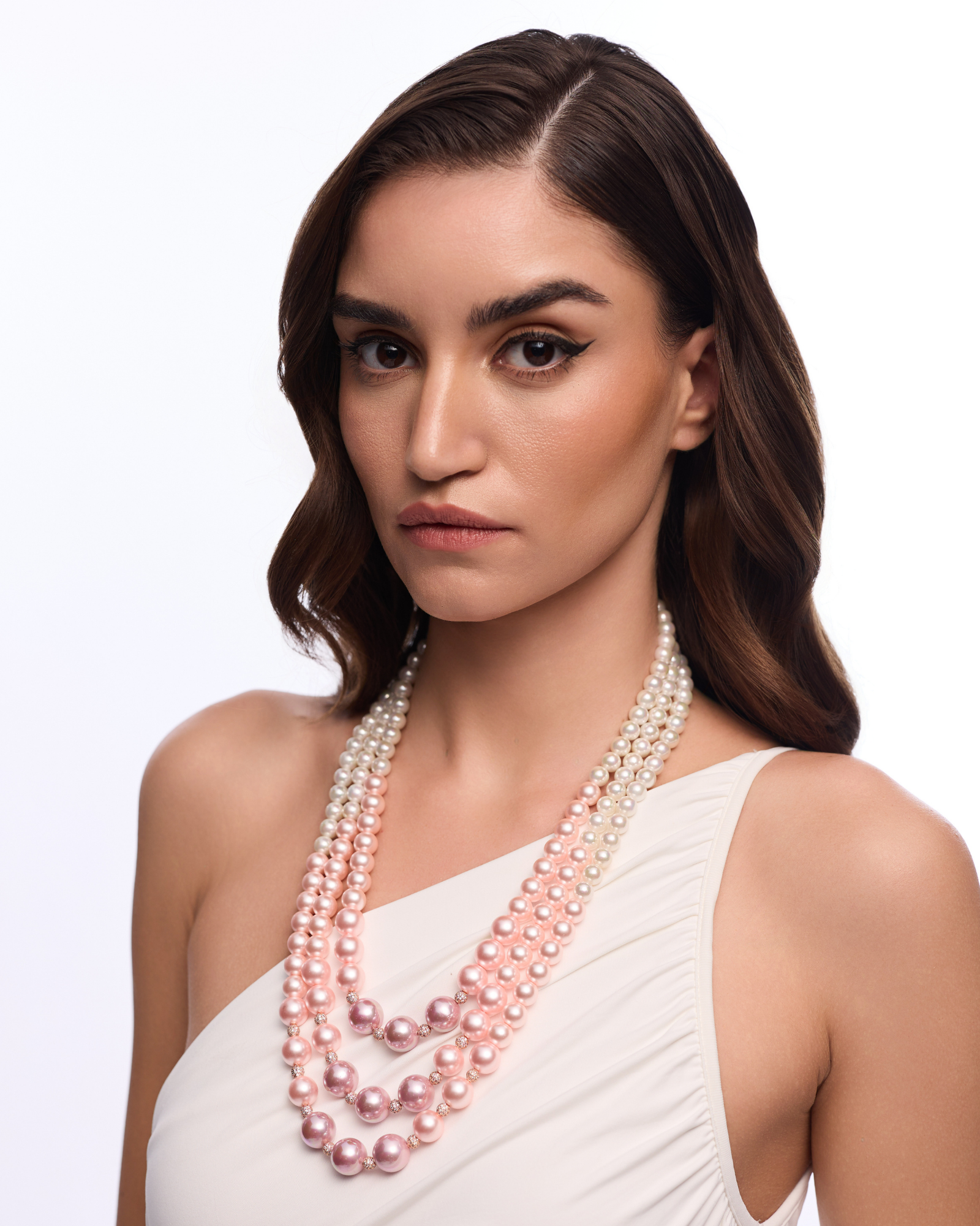 Triple Graded Ombre Necklace - Pink