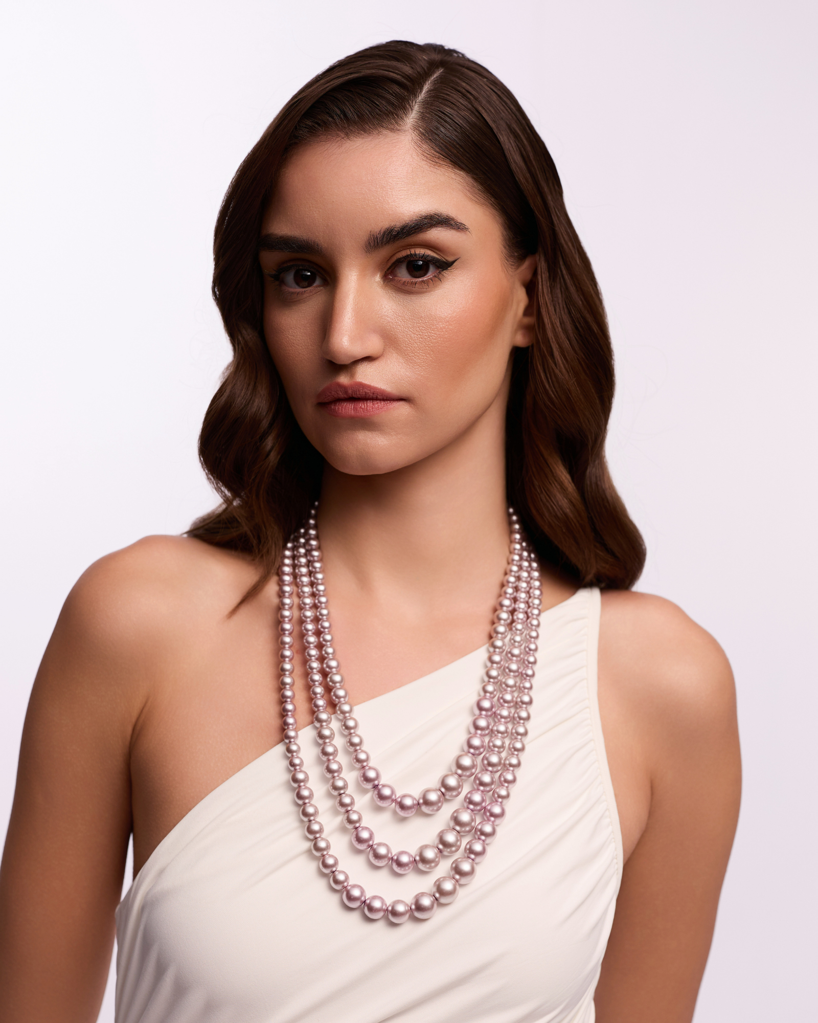 Triple Graded Necklace - Purple