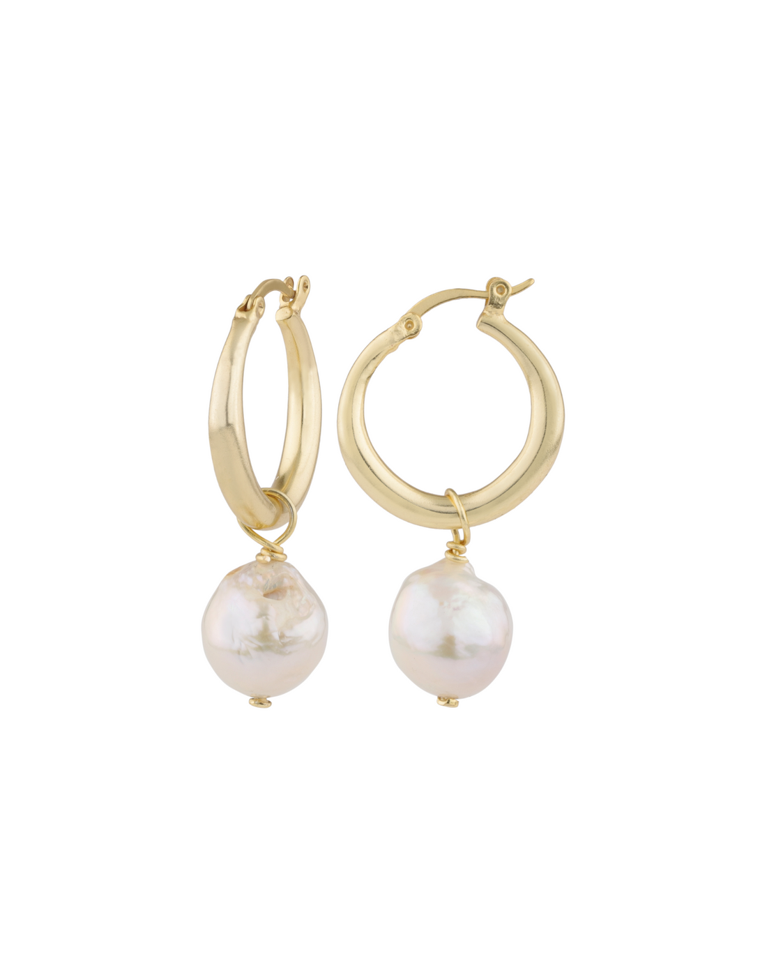 Baroque Pearl Hoops